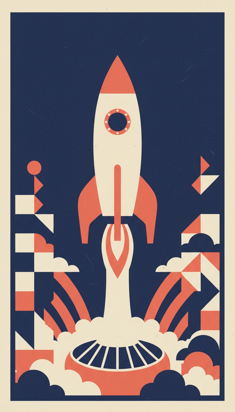 Vector rocket poster